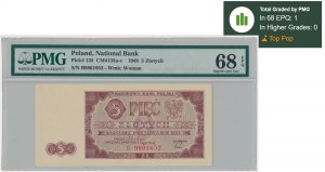 5 złotych 1948 - B - PMG 68 EPQ