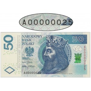 50 złotych 2012 - AO00000025 - niski numer - ciekawostka