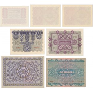 Austria, lot 1-1.000 Kronen 1922 (7 pcs.)