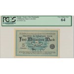 Danzig, 5 bilion Mark 1923 - watermark squares - PCGS 64