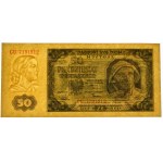 50 złotych 1948 - CU - PMG 65 EPQ - papier prążkowany