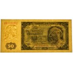 50 gold 1948 - CU - PMG 65 EPQ - striped paper