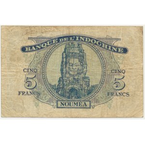 Indochina, Neue Hebriden, 5 Franken (1944) - RARE
