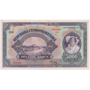 Tschechoslowakei, 5.000 Kronen 1920 - MODELL -.