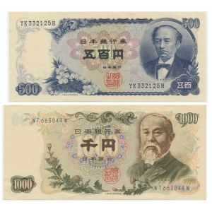 Japan, Satz 500-1.000 Yen (1963-69) (2 Stück).