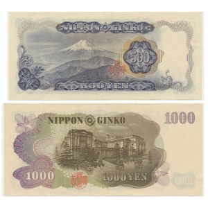 Japonia, zestaw 500-1.000 jenów (1963-69) (2 szt.)