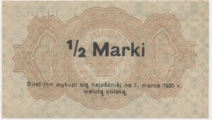 Wągrowiec, 1/2 marki 1919 - z obiegu