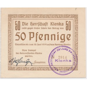 Klęka (Klenka), 50 fenigów 1919 - stempel B