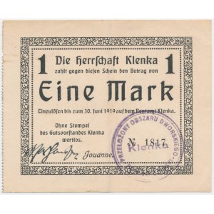 Klęka (Klenka), 1 Mark 1919 - Stempel B