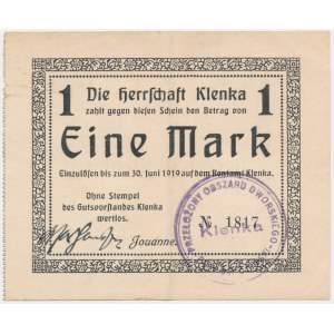 Klêka (Klenka), 1 mark 1919 - stamp B
