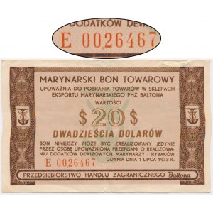 Baltona, 20 dolarów 1973 - E - ŁADNY - NAJRZADSZY WARIANT