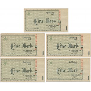 Lot, 1 Mark 1940 - red serial number - (5 pcs.)
