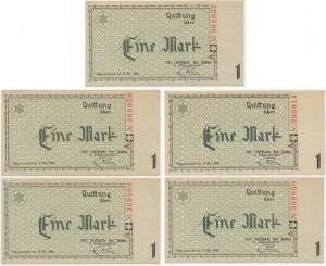 Zestaw, 1 marka 1940 - numerator czerwony - (5 szt.)