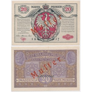 20 marek 1916 - Jenerał - WZÓR - Awers i Rewers - (2szt.) - gładki papier - NIENOTOWANE