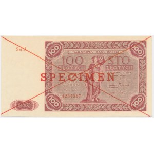 100 złotych 1947 - SPECIMEN - A 1234567 -