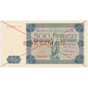 500 zloty 1947 - SPECIMEN - X 789000 -.