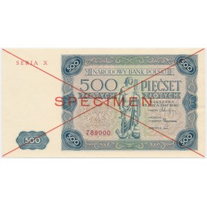 500 złotych 1947 - SPECIMEN - X 789000 -