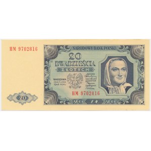 20 złotych 1948 - HM 97... - papier PLASTYFIKOWANY