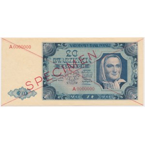 20 Zloty 1948 - SPECIMEN - A 0000000 -