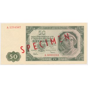 50 zloty 1948 - SPECIMEN - A 12334567/8901234 - RARE.
