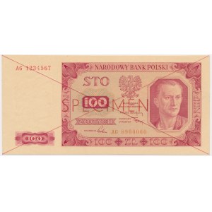 100 Zloty 1948 - SPECIMEN - AG -.