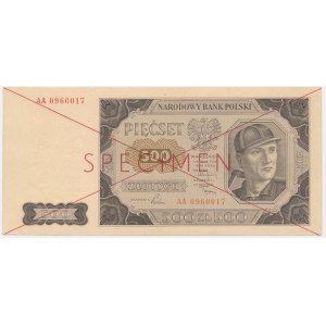 500 złotych 1948 - SPECIMEN - AA -