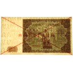 1.000 złotych 1947 - SPECIMEN - A 1234567 -