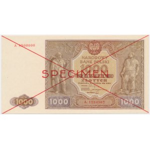1.000 złotych 1946 - SPECIMEN - A. - PIĘKNE