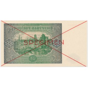 500 zloty 1946 - SPECIMEN - A -.