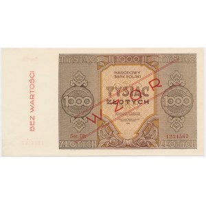 1.000 złotych 1945 - WZÓR - Dh - RZADKI I PIĘKNY