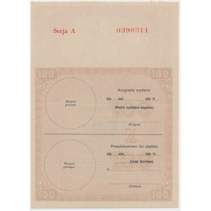 Assignment for 100 zloty 1939