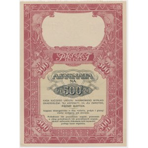 Assignment for 500 zloty 1939 - RARE