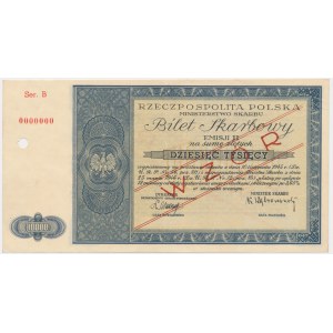 Erlösschein, Ausgabe II für 10.000 Zloty 1947 - MODELL -.