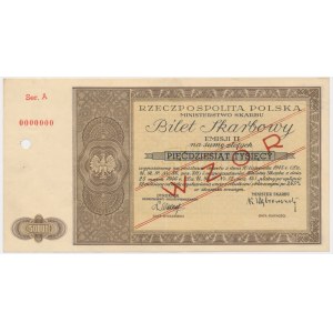 Revenue Ticket, Issue II for 50,000 zloty 1947 - MODEL -.