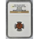 PROBE, 1 Pfennig 1923 Vorderseite - NGC MS63 RB - RARE