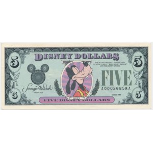 USA, Disney Dollars, 5 dolarów 1989 - Goofy -