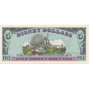 USA, Disney Dollars, 5 Dollars 1989 - Goofy -