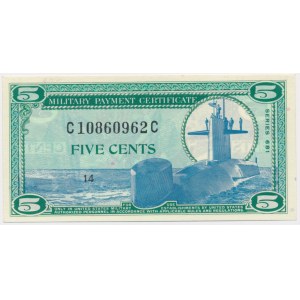 USA, Militärzahlungsschein, 5 Cent Serie 681 -.