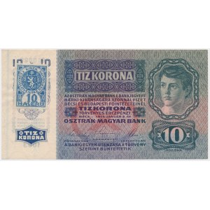 Czechoslovakia, 10 Korun 1919 (1915) - with stamp -