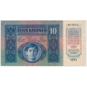 Czechoslovakia, 10 Korun 1919 (1915) - with stamp -