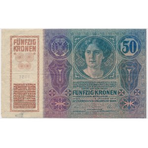 Czechosłowacja, 50 koron 1919 (1914) - ze znaczkiem -