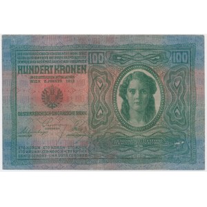 Czechoslovakia, 100 Korun 1919 (1912) - with stamp -