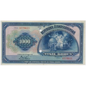 Tschechoslowakei, 1.000 Kronen 1919 - MODELL -.