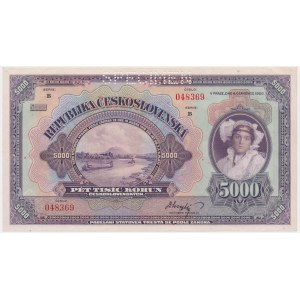 Czechosłowacja, 5.000 koron 1920 - WZÓR -