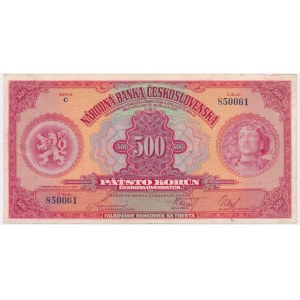 Tschechoslowakei, 500 Kronen 1929 - seltener