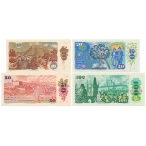 Czechoslovakia, lot 10-100 Korun 1986-89 (4 pcs.)