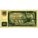 Tschechische Republik, 100 Kronen 1993 (1961) - mit Briefmarke -.
