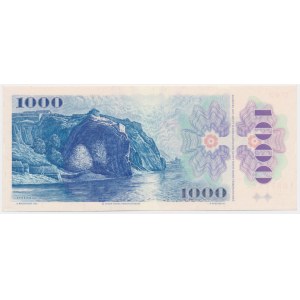 Tschechische Republik, 1.000 Kronen 1993 (1985) - mit gedruckter Marke -.