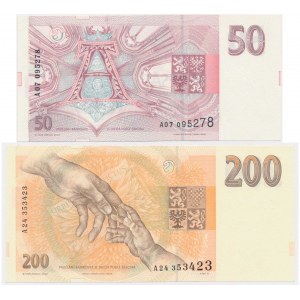 Czechy, zestaw 50-200 koron 1993 (2 szt.)