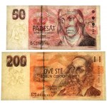 Czechy, zestaw 50-200 koron 1993 (2 szt.)